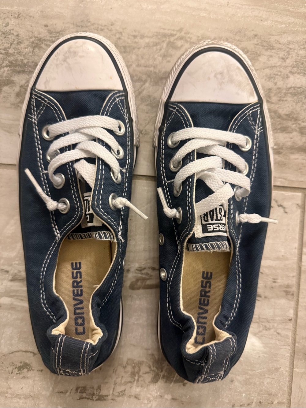 Converse Navy and White Low-Top Sneakers